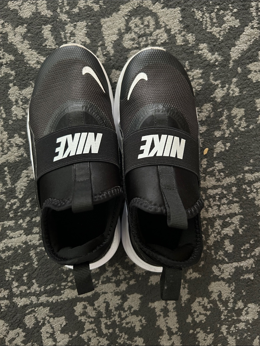 Nike Black and White Kids Slip-On Athletic Sneakers